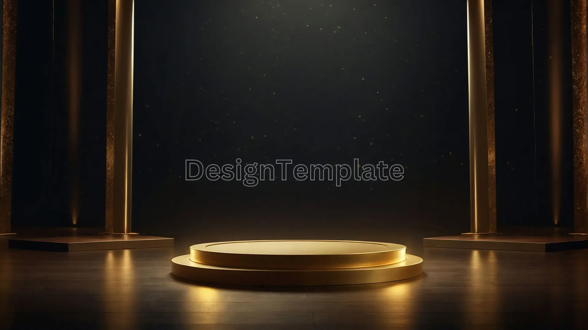 Elegant Gold Podium Texture Circular Podium Photo on a Dark Background